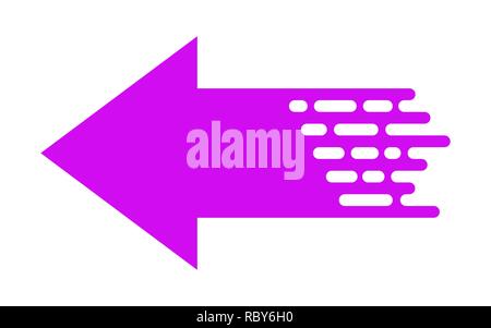 Linear arrow in flat design. Vector illustration. Purple arrow on white background Stock Vector