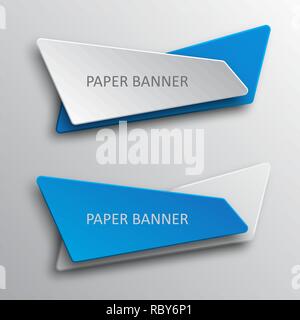 Abstract paper infographic banners. Vector illustration. Advertising in origami design Stock Vector
