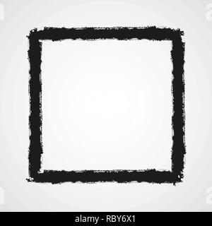 Black drawing of framework in doodle cartoon style. Vector illustration. Hand drawn square frame, isolated. Stock Vector