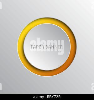 Abstract round paper infographic banner. Vector illustration. Advertising in origami design Stock Vector