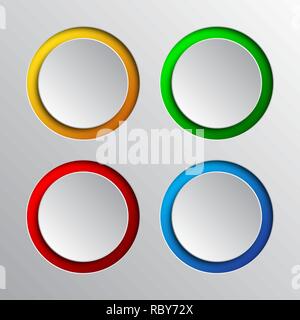 Abstract round paper infographic banners. Vector illustration. Advertising in origami design Stock Vector