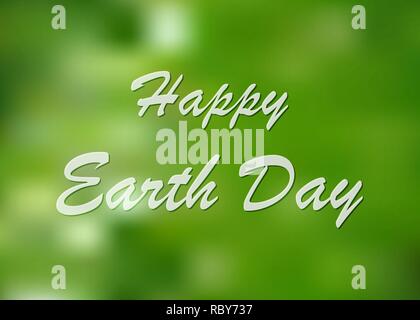 Happy Earth Day, lettering on light green background. Vector illustration. Earth day, 22 April, abstract banner Stock Vector