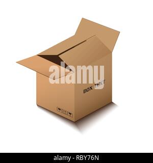 corton box, postal packing, box on white background, vector illustration Stock Vector