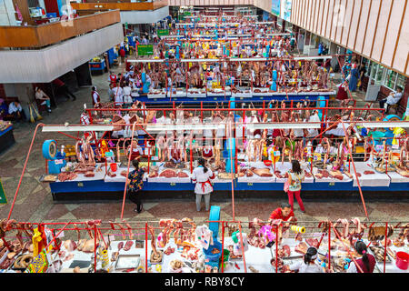 View over the asian market known as Green Bazaar, in Almaty, Kazakhstan. Stock Photo