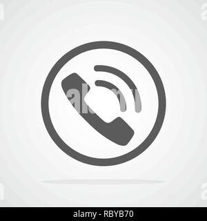 Phone icon in flat style. Vector illustration. Telephone symbol isolated on light background. Stock Vector