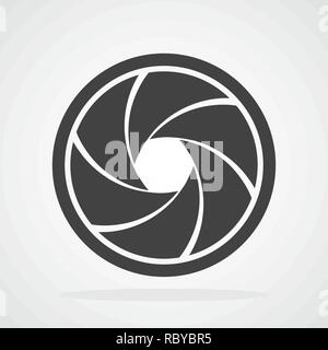 Focus icon. Vector illustration. Aperture diaphragm icon. Camera icon isolated Stock Vector