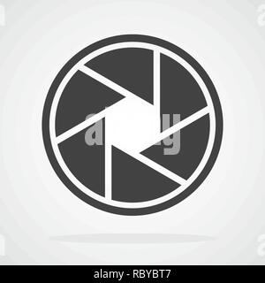 Focus icon. Vector illustration. Aperture diaphragm icon. Camera icon isolated Stock Vector