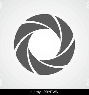 Focus icon. Vector illustration. Aperture diaphragm icon. Camera icon isolated Stock Vector
