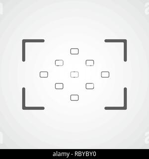 Camera viewfinder icon. Vector illustration. Focusing screen of the camera. Stock Vector