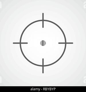 Target icon in flat style. Vector illustration. Aim icon. Crosshair icon isolated. Stock Vector