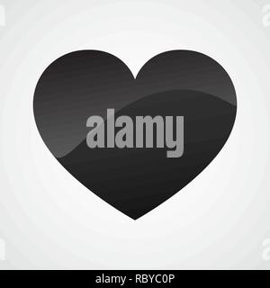Black heart icon in flat style. Vector illustration. Heart icon isolated Stock Vector