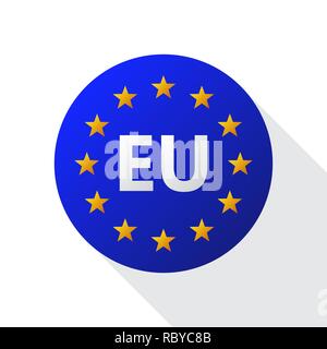 European union logo. Vector illustration. EU flag icon with round stars Stock Vector