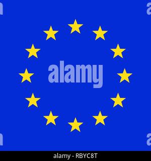 European union flag. Vector illustration. EU flag with yellow stars Stock Vector