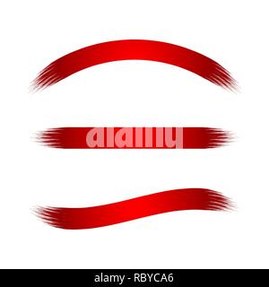 Hand Painted Brush strokes isolated. Vector illustration. Red grunge Brushes Stock Vector