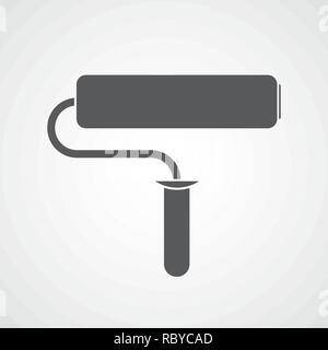 Paint roller icon in flat design. Vector illustration. Wall roller paint brush icon isolated Stock Vector