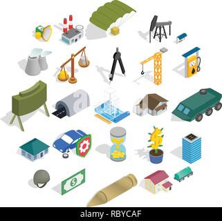 Small business icons set, isometric style Stock Vector