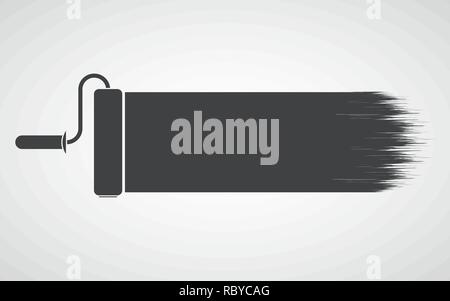 Paint roller icon in flat design. Vector illustration. Wall roller paint brush icon isolated Stock Vector