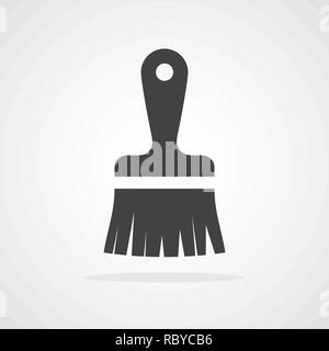 Paint brush icon in flat design. Vector illustration. Gray paint brush icon isolated Stock Vector