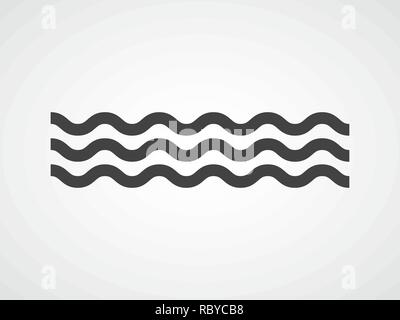 Waves icon isolated. Vector illustration. Black waves sign in flat design. Stock Vector