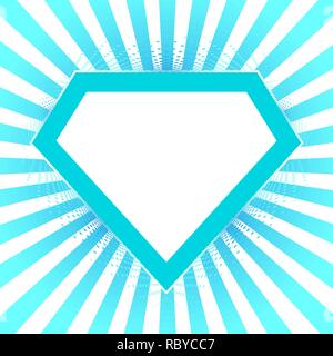 Bright diamond logo on abstract background with halftone effect. Vector illustration. Stock Vector