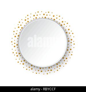 Abstract modern geometric background. Vector illustration. Celebration background with round paper speech bubble Stock Vector