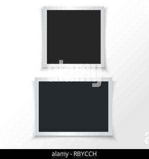 Retro photo frames. Vector illustration. Paper photo frames, isolated Stock Vector
