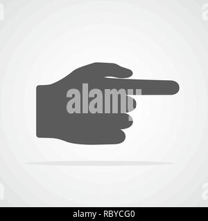 Hand pointer icon. Vector illustration. Finger icon in flat style. Touch hand icon, isolated Stock Vector