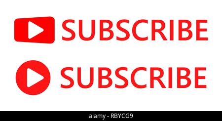 Subscribe buttons. Vector illustration. Subscribe icons isolated Stock Vector