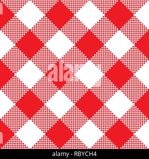 Red fabric texture. Vector illustration. Flat tablecloth pattern Stock Vector