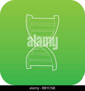 DNA strand icon green vector Stock Vector