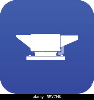 Anvil icon digital blue Stock Vector
