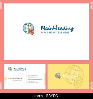 Protected internet  Logo design with Tagline & Front and Back Busienss Card Template. Vector Creative Design Stock Vector