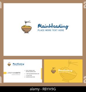 Bowl Logo design with Tagline & Front and Back Busienss Card Template. Vector Creative Design Stock Vector