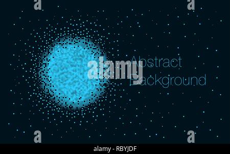 Halftone pixels in square shape making a circle Stock Vector