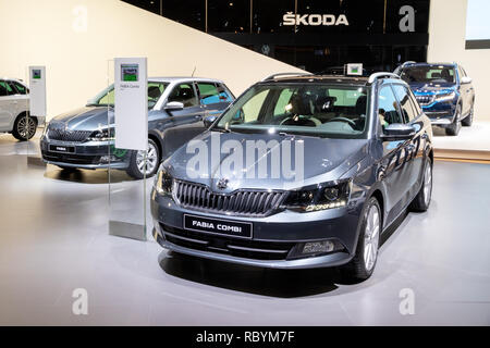 BRUSSELS - JAN 10, 2018: Skoda Fabia car showcased at the Brussels Motor Show. Stock Photo