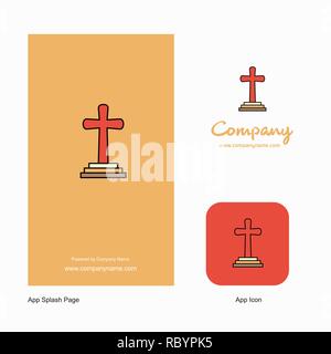 Grave Company Logo App Icon and Splash Page Design. Creative Business App Design Elements Stock Vector