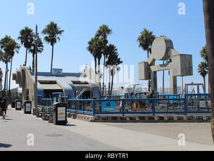 Basketball court on Venice beach, California Stock Photo