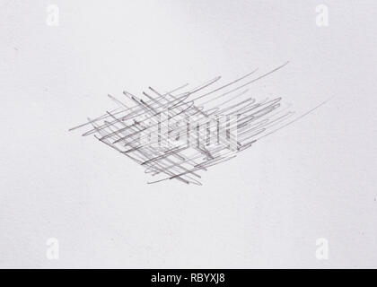 multiple linear pencil scratches on blank paper surface Stock Photo - Alamy
