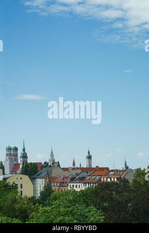 Panorama of Munich with Frauenkirche, Germany Stock Photo