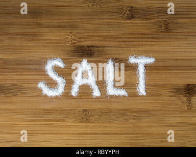 SALT typo on a wooden plank. Stock Photo