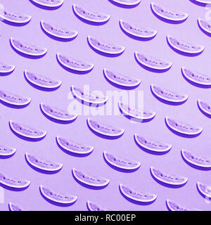 Seamless of ultra violet color watermelon on pastel color background.Food,fruit and holiday concepts ideas Stock Photo