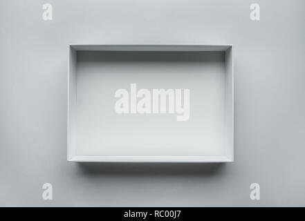 White box open on table.top view.real photo,still life Stock Photo
