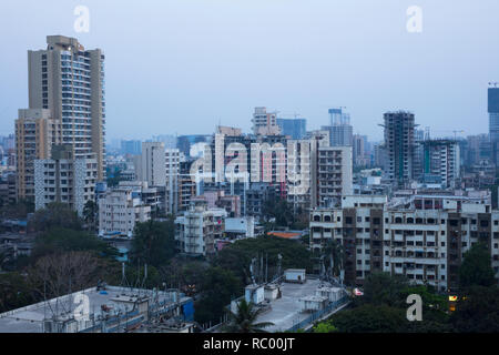 Mumbai / India - March 2018: View over the suburb Goregaon West in Mumbai. Stock Photo