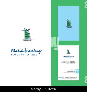 Dubai hotel  Creative Logo and business card. vertical Design Vector Stock Vector