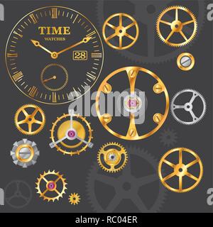 vector clock and gears Stock Vector Image & Art - Alamy