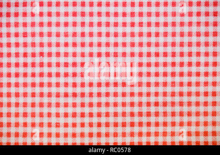 red textile checkered towel texture. background, kitchen. Stock Photo