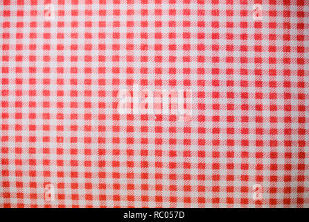 red textile checkered towel texture. background, kitchen. Stock Photo