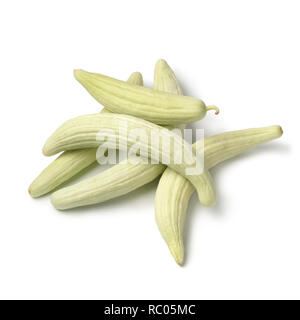 Heap of fresh raw Armenian cucumbers isolated on white background Stock Photo
