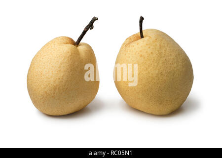 Pair of fresh chinese pears isolated on white background Stock Photo