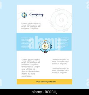 Template layout for Atoms comany profile ,annual report, presentations, leaflet, Brochure Vector Background Stock Vector